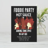 Hot Sauce Ketchup Fire Red Chili Pepper Party Einladung (Stehend Vorderseite)