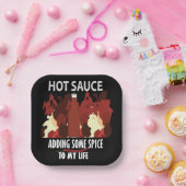 Hot Sauce Ketchup Fire Red Chili Pepper Party Pappteller (Party)