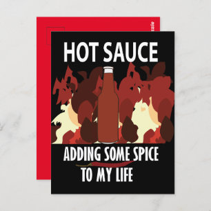 Hot Sauce Ketchup Fire Red Chili Pepper Postkarte