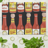 HOT SAUCE Spicy Cat Picante Black Geschirrtuch (Gefaltet)