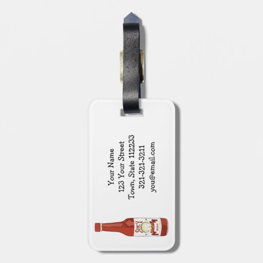 Hot Sauce Spicy Fun Picante Muster CUSTOM Gepäckanhänger (Rückseite vertikal)