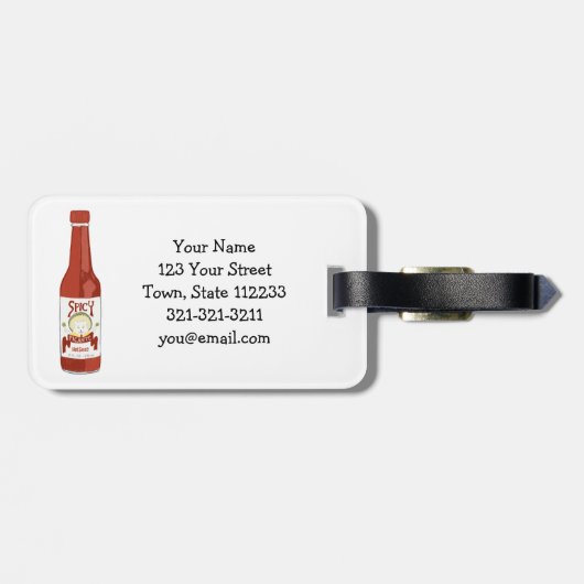 Hot Sauce Spicy Fun Picante Muster CUSTOM Gepäckanhänger (Rückseite horizontal)