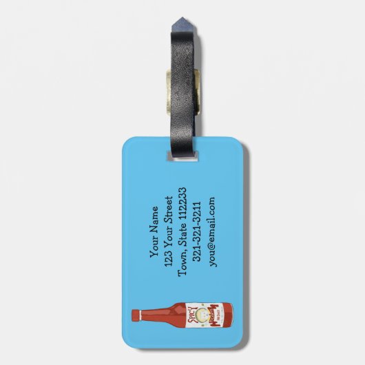 Hot Sauce Spicy Fun Picante Muster CUSTOM Gepäckanhänger (Rückseite vertikal)