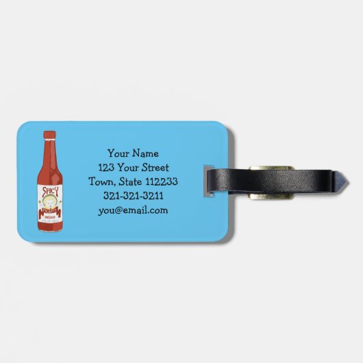 Hot Sauce Spicy Fun Picante Muster CUSTOM Gepäckanhänger (Rückseite horizontal)
