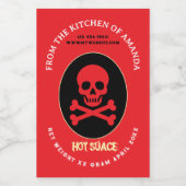 Hot sauce with skull on label weinetikett (Einzelnes Label)