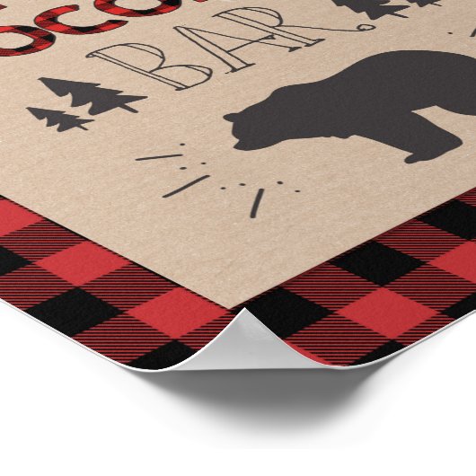 Hot Schokolade Bar Sign Lumberjack Kakaoschild Poster (Ecke)