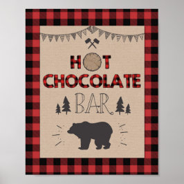 Hot Schokolade Bar Sign Lumberjack Kakaoschild Poster