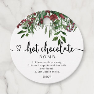 Hot-Schokolade-Bombe-Tag. Kakaobombe Geschenkanhänger