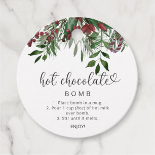 Hot-Schokolade-Bombe-Tag. Kakaobombe Geschenkanhänger