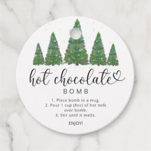 Hot-Schokolade-Bombe-Tag. Kakaobombe Geschenkanhänger