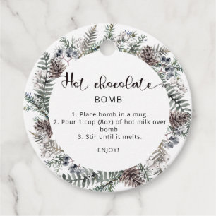 Hot-Schokolade-Bombe-Tag. Winterwärme Kakaobombe F Geschenkanhänger