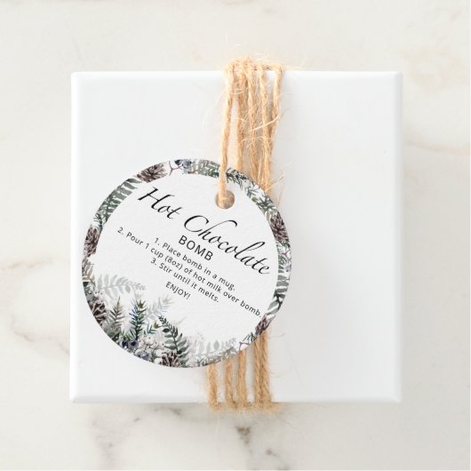 Hot-Schokolade-Bombe-Tag. Winterwärme Kakaobombe F Geschenkanhänger (Beispiel)
