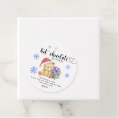 Hot-Schokolade-Bombe-Tag. Winterwärme Kakaombe Geschenkanhänger (Beispiel)