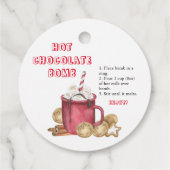 Hot-Schokolade-Bombe-Tag. Winterwärme Kakaombe Geschenkanhänger (Rückseite)