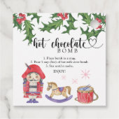 Hot-Schokolade-Bombe-Tag. Winterwärme Kakaombe Geschenkanhänger (Rückseite)