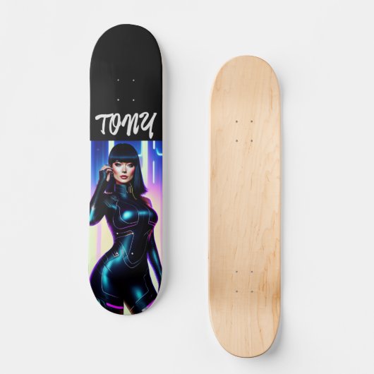 HOT SCI-FI CURVY FRAMAN PERSONALISIERTE SKATEBOARD (Vorderseite)