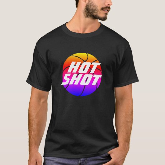 Hot Shot | Basketball-Zitat mit blauem Text-T - Sh T-Shirt (Vorderseite)