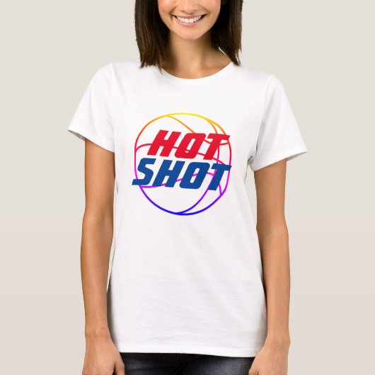 Hot Shot | Basketball-Zitat mit blauem Text-T - Sh T-Shirt (Vorderseite)