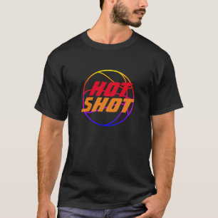 Hot Shot   Basketball-Zitat mit blauem Text T-Shirt