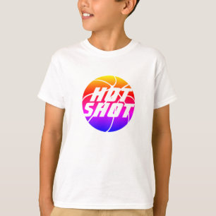 Hot Shot Basketball Zitat mit weißem Text T-Shir T-Shirt
