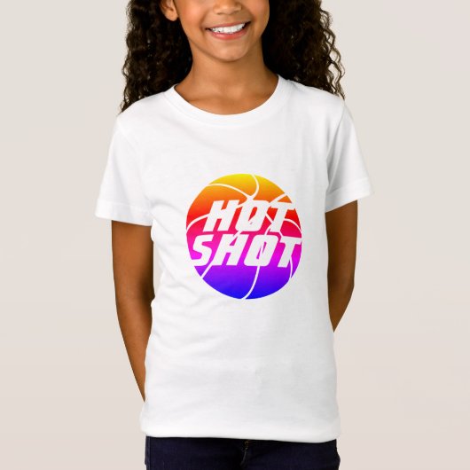 Hot Shot | Basketball-Zitat mit weißem Text T-Shirt (Vorderseite)