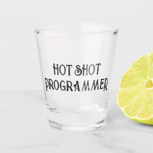Hot-Shot-Programmierer   Funny Gift Shotglas Schnapsglas