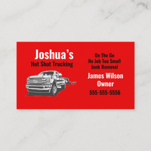 Hot Shot Trucking Red Business Card Visitenkarte
