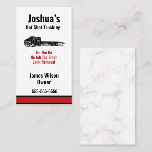 Hot-Shot-Trucking-Visitenkarte Visitenkarte (Vorne/Hinten)