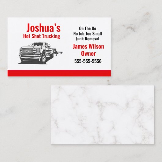 Hot-Shot-Trucking-Visitenkarte Visitenkarte (Vorne/Hinten)
