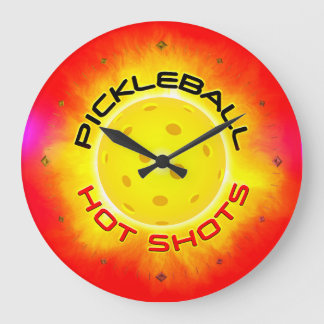 Hot Shots im Pickleball 1 Wall-Uhren Optionen Große Wanduhr