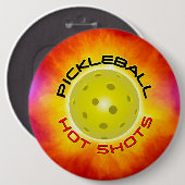 Hot Shots in Pickleball 1 Bildoptionen Button (Vorne & Hinten)