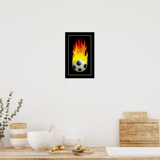 Hot Soccer Ball on Fire - POSTER (Küche)