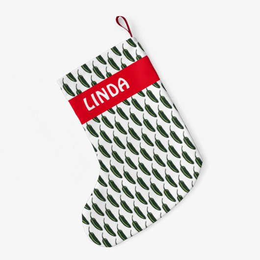 HOT & SPICY Jalapeño Chile Paprikaschoten Muster C Kleiner Weihnachtsstrumpf (Rückseite (Hängend))