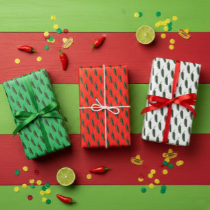 HOT & SPICY Jalapeño Chile Paprikaschoten Muster Geschenkpapier Set