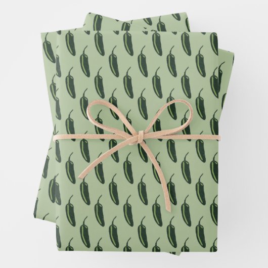 HOT & SPICY Jalapeño Chile Paprikaschoten Muster Geschenkpapier Set (Beispiel)