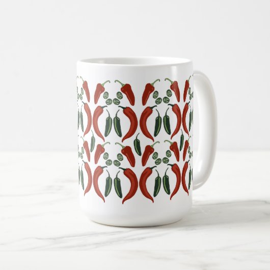 HOT & SPICY Jalapeño Chile Paprikaschoten Muster K Kaffeetasse (VorderseiteRechts)