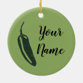 HOT & SPICY Jalapeño Chile Pepper CUSTOM Keramik Ornament (Hinten)