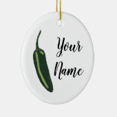 HOT & SPICY Jalapeño Chile Pepper CUSTOM Keramik Ornament (Rechts)