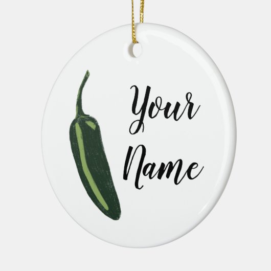 HOT & SPICY Jalapeño Chile Pepper CUSTOM Keramik Ornament (Links)