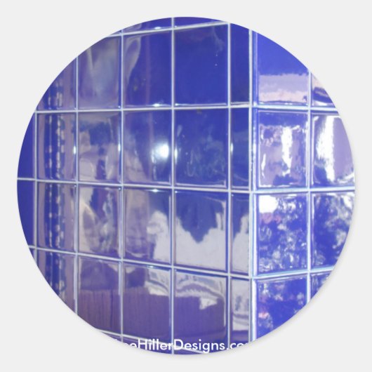 Hot Springs, AR BlueTile Reflection Geschenke Appa Runder Aufkleber (Vorderseite)