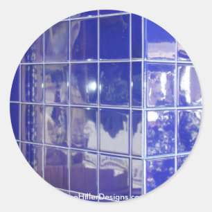 Hot Springs, AR BlueTile Reflection Geschenke Appa Runder Aufkleber