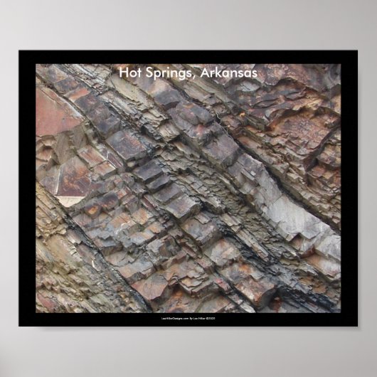 Hot Springs, AR Rock Layers, Mittelwertpapierdruck Poster (Vorne)