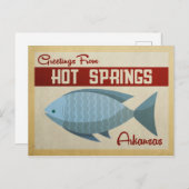 Hot Springs Arkansas Blue Fish Vintage Travel Postkarte (Vorne/Hinten)