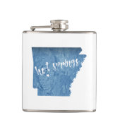 Hot Springs Arkansas Wood Grain Flachmann (Vorderseite)