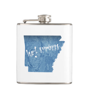 Hot Springs Arkansas Wood Grain Flachmann