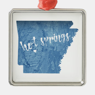 Hot Springs Arkansas Wood Grain Ornament Aus Metall