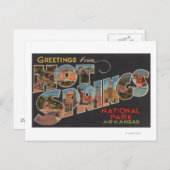 Hot Springs National Park, Arkansas (blau) Postkarte (Vorne/Hinten)
