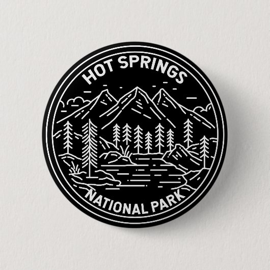 Hot Springs Nationalpark Arkansas Monoline Button (Vorderseite)