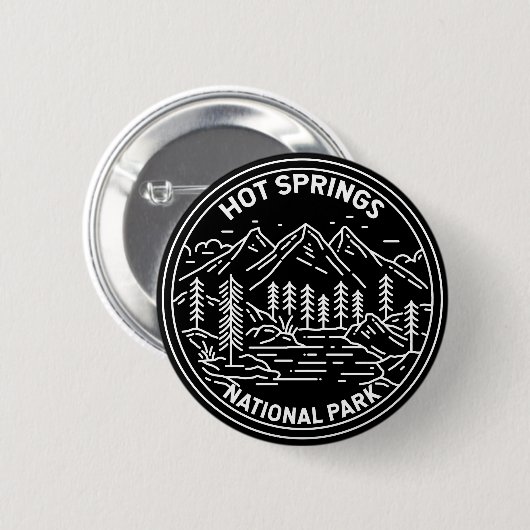 Hot Springs Nationalpark Arkansas Monoline Button (Vorne & Hinten)