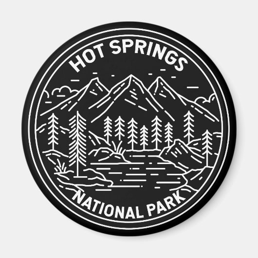 Hot Springs Nationalpark Arkansas Monoline Magnet (Vorne)